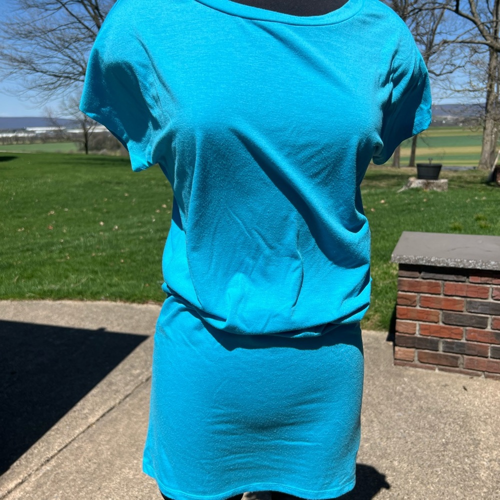 Light Blue Short Sleeve Dress